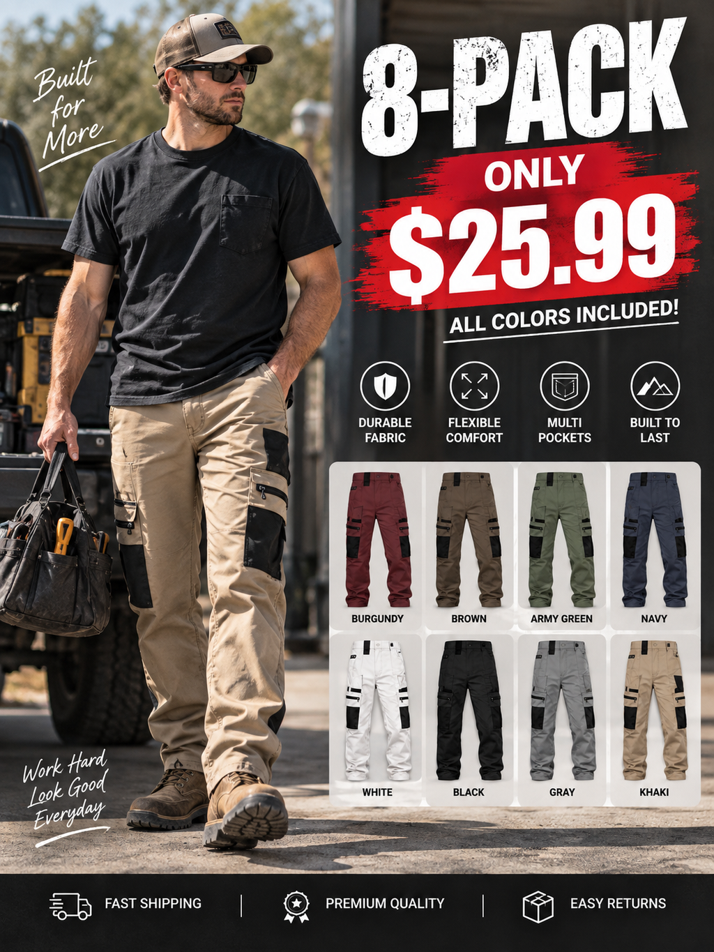 💝💝Men's Loose-Fit Utility Work Pants🔥All Colors Included