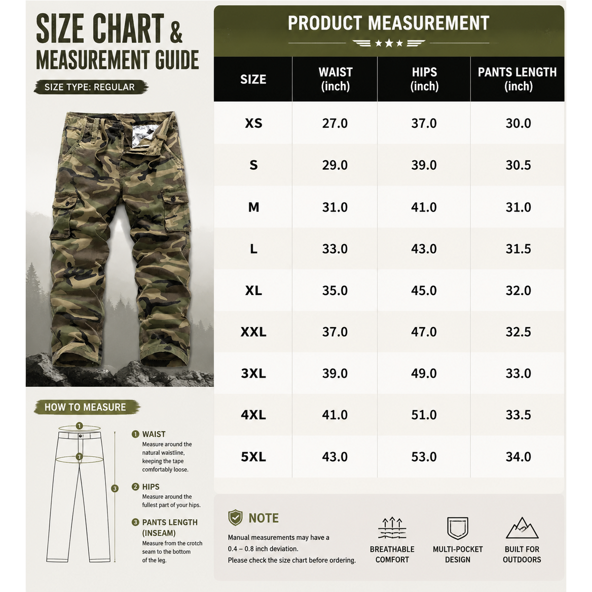 💚【LAST DAY SALE】Men’s practical camouflage cargo pant