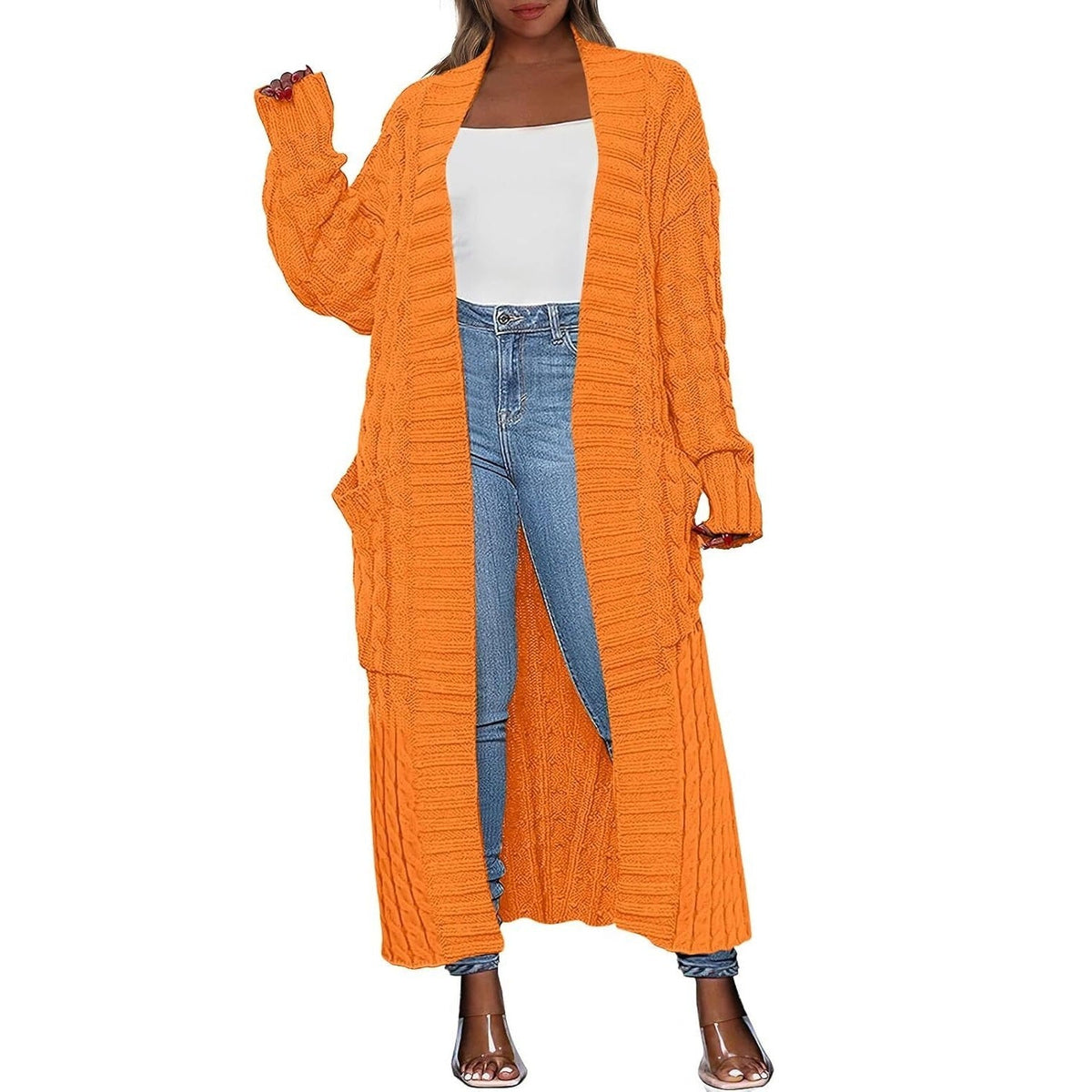 💝💝Women's Long Cardigan 2026 Oversized Coat Long Sleeve Open Cardigan Knitted Extra