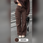 Women's High-Waisted Wide-Leg Cargo Jeans