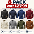 💚Men's Regular Textured Patched Detail Shawl Collar Sweater