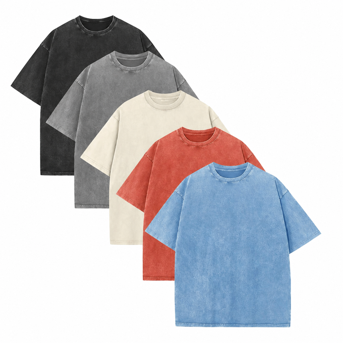 💝💝Men's Loose Vintage Acid-Wash T-Shirt – 100% Heavyweight Cotton Streetwear Style