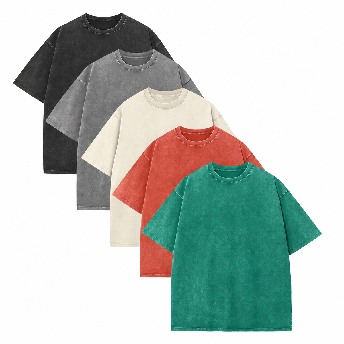 💝💝Men's Loose Vintage Acid-Wash T-Shirt – 100% Heavyweight Cotton Streetwear Style