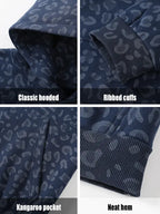 Unisex 100% Cotton 2-Piece All-Over Leopard Print Streetwear Set - Loose-Fit Hoodie & Wide-Leg Pants