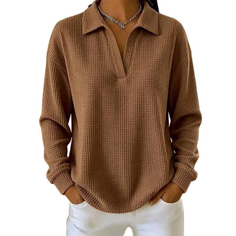 💝💝Women's knitted top with V-neck and long sleeves