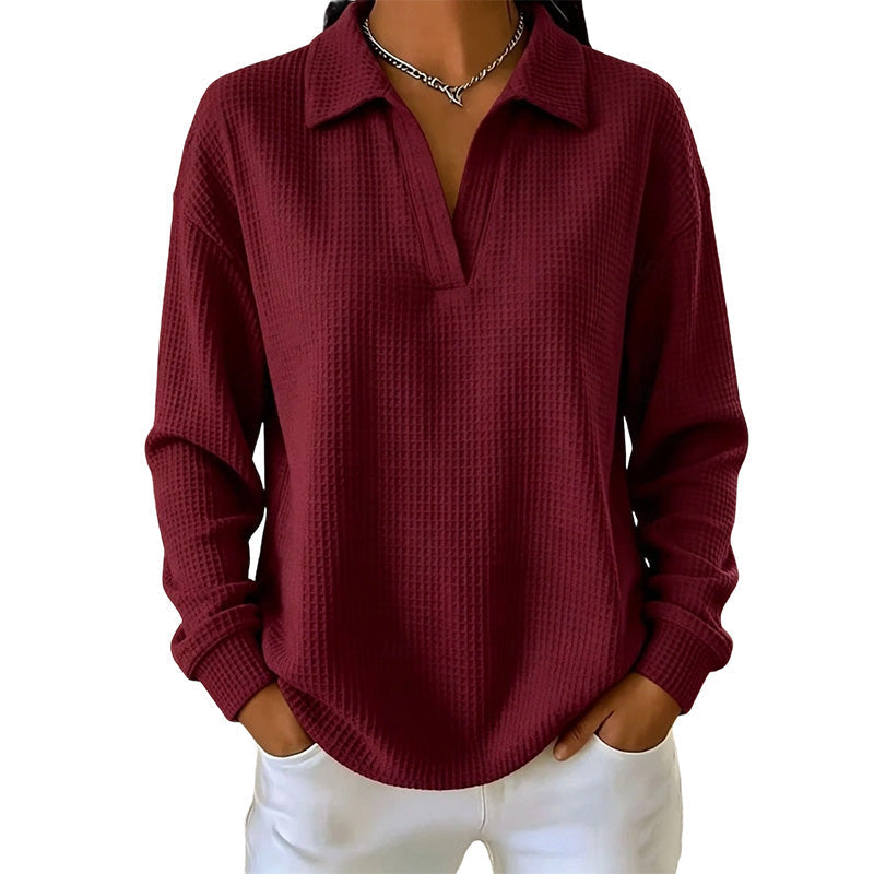 💝💝Women's knitted top with V-neck and long sleeves