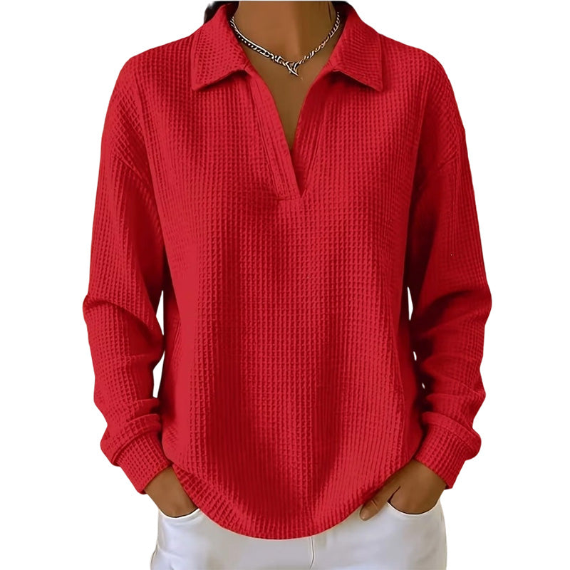 💝💝Women's knitted top with V-neck and long sleeves