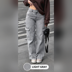 Women's High-Waisted Wide-Leg Cargo Jeans