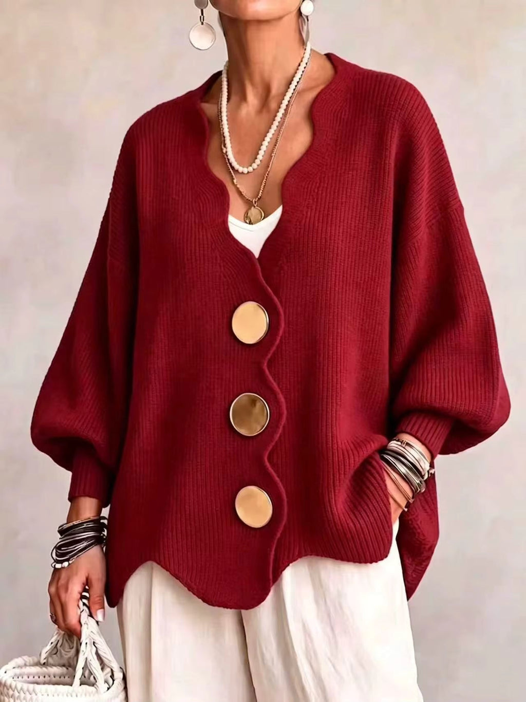 💝💝Madison - Loose Button Knit Cardigan