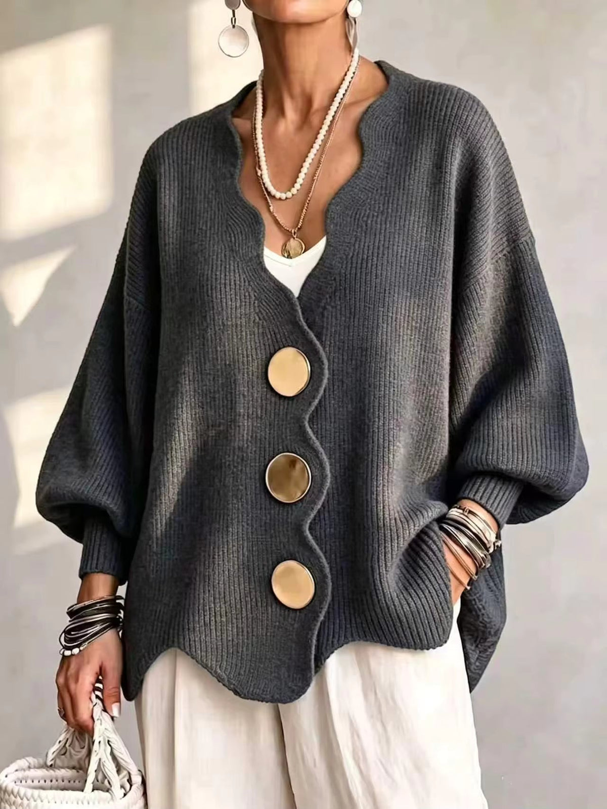 💝💝Madison - Loose Button Knit Cardigan