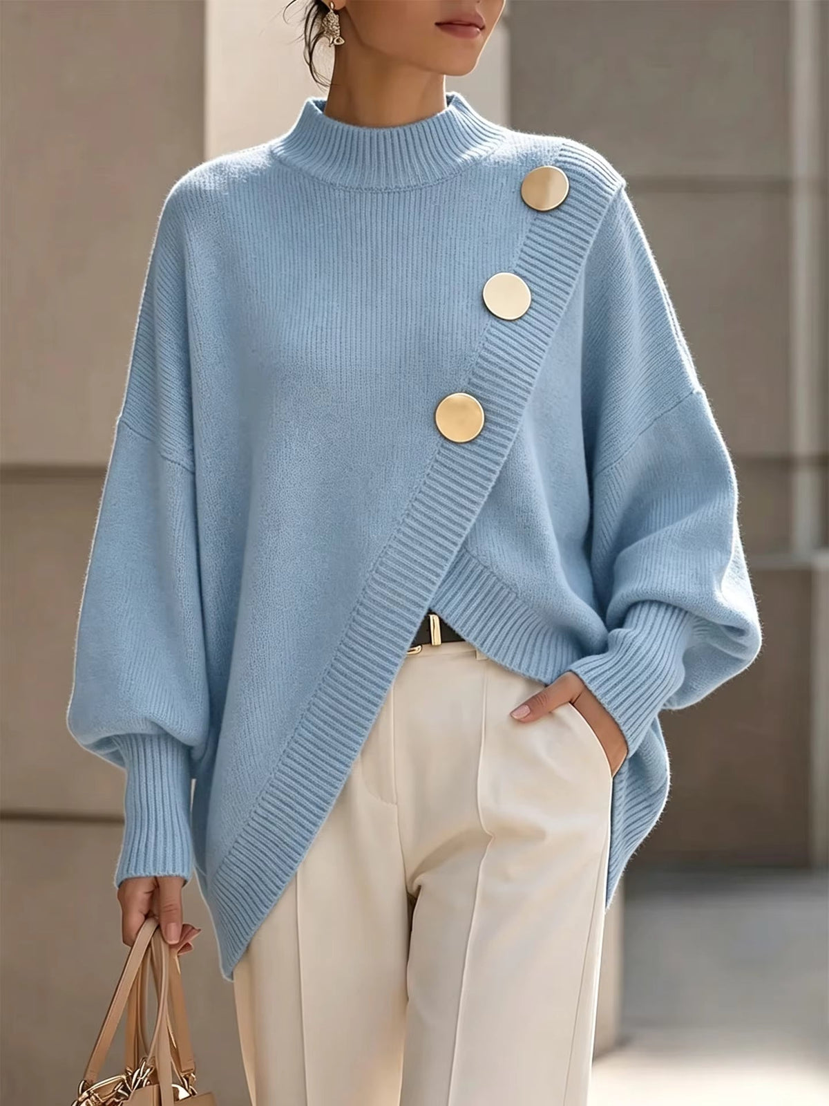 💝💝Amelia - Button Detail Knit Sweater