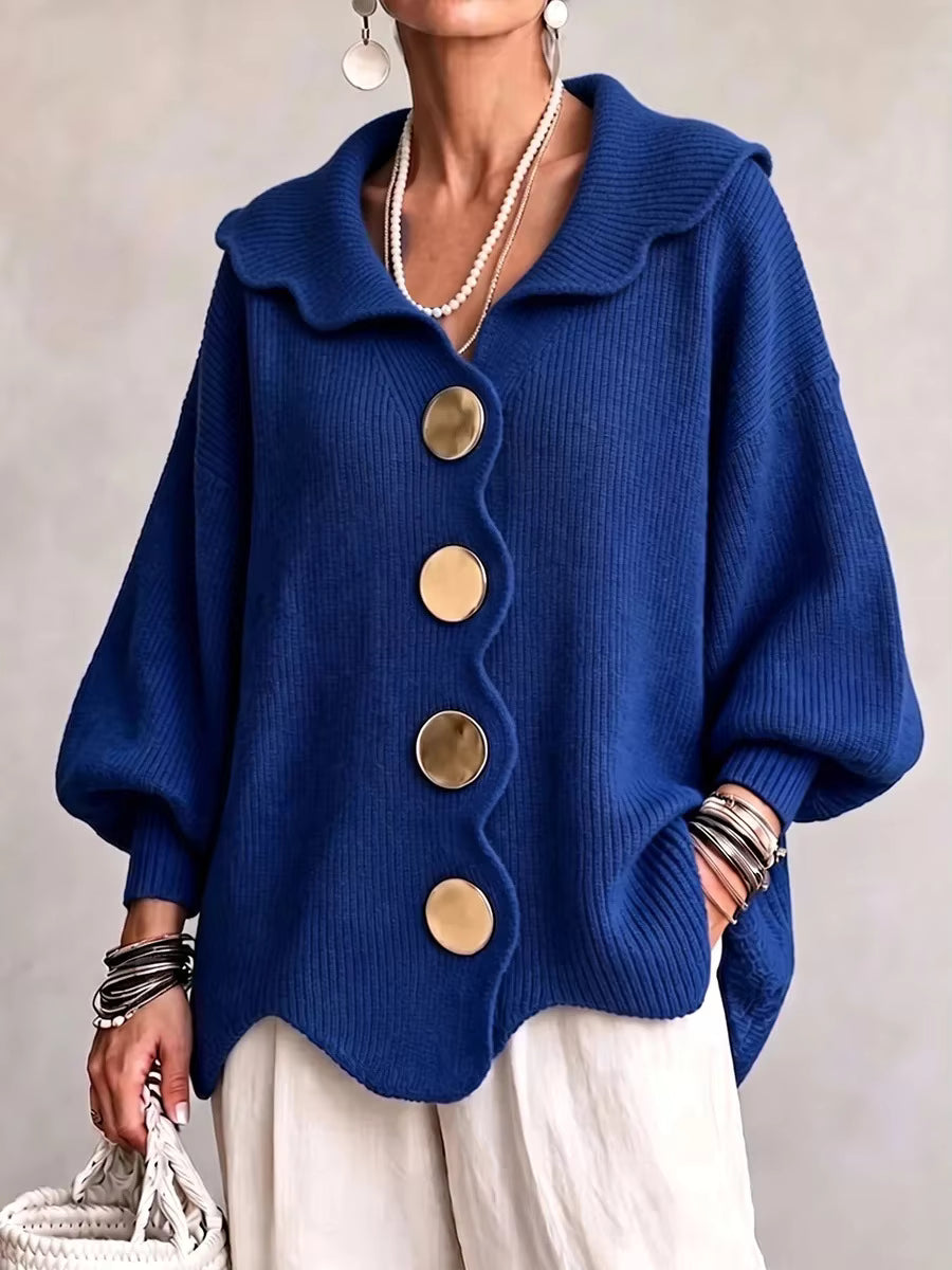 💝💝Elara - Ribbed Knit Button Cardigan