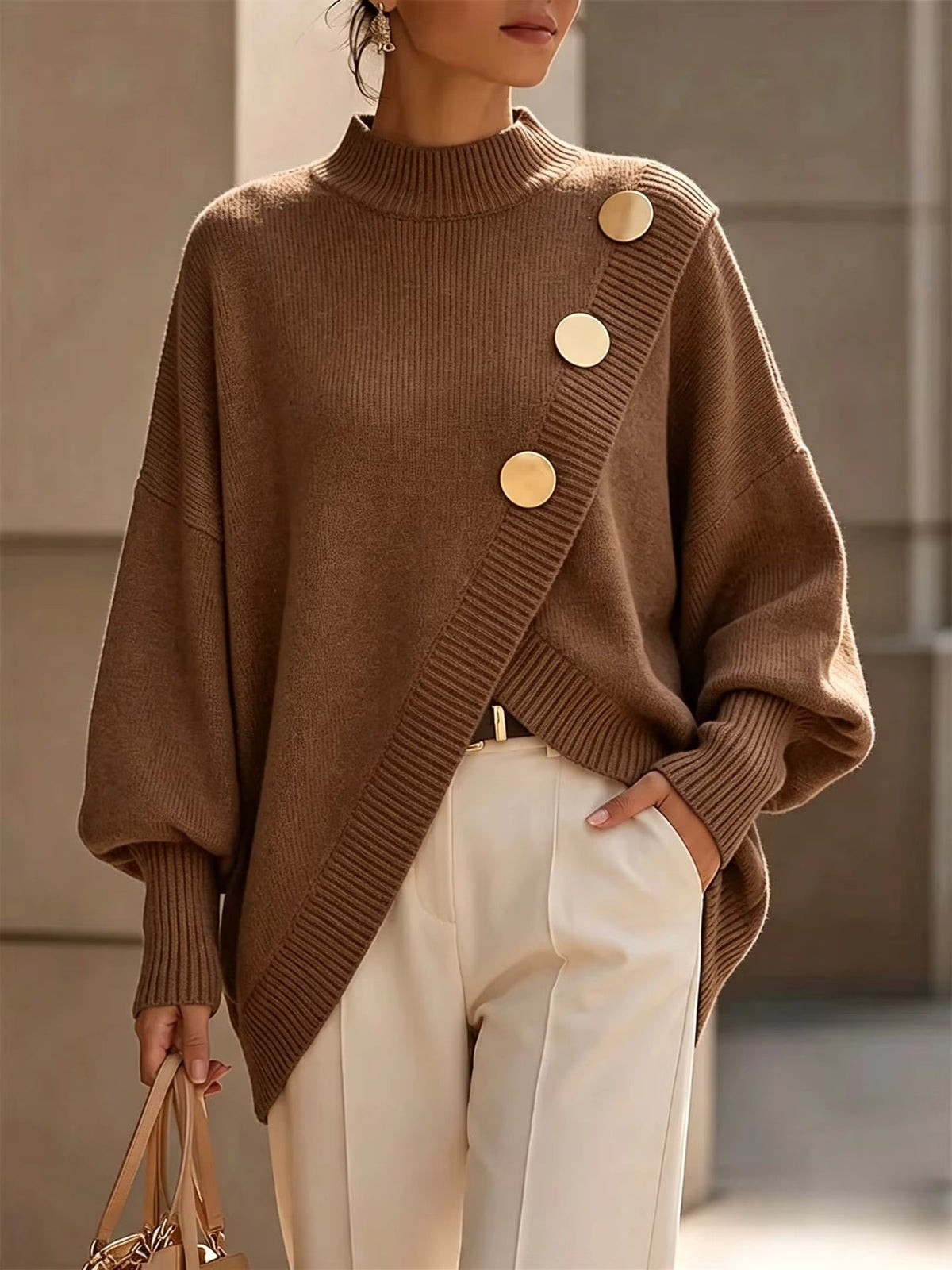 💝💝Amelia - Button Detail Knit Sweater