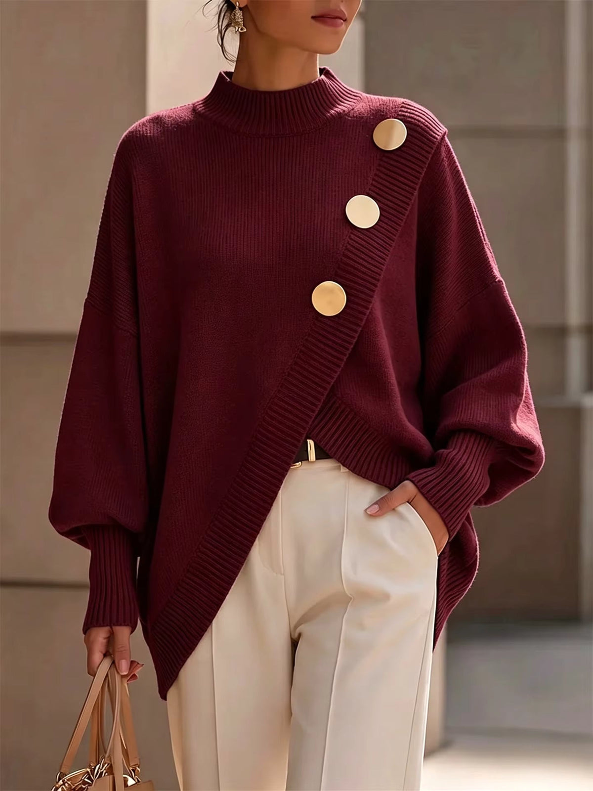 💝💝Amelia - Button Detail Knit Sweater