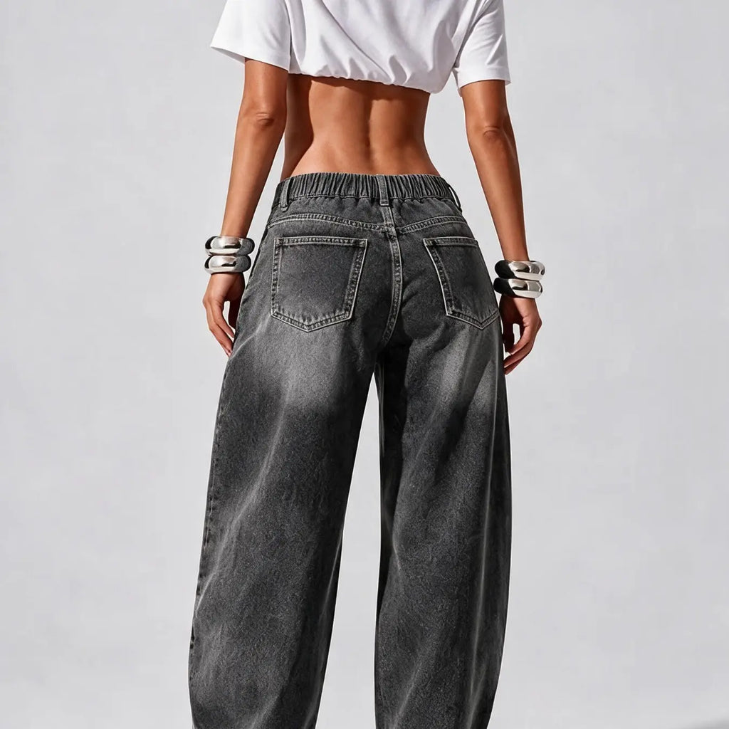 💚Women High Waisted Wide Leg Jeans - Streetwear Denim Trousers for Ladies