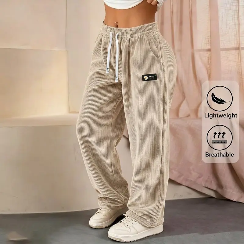 💚LAST DAY SALEWomen's Solid Straight Leg Corduroy Bottoms-100% Cotton