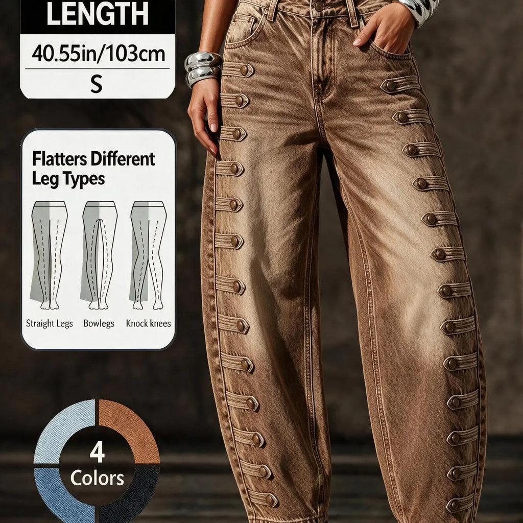 💚Women High Waisted Wide Leg Jeans - Streetwear Denim Trousers for Ladies