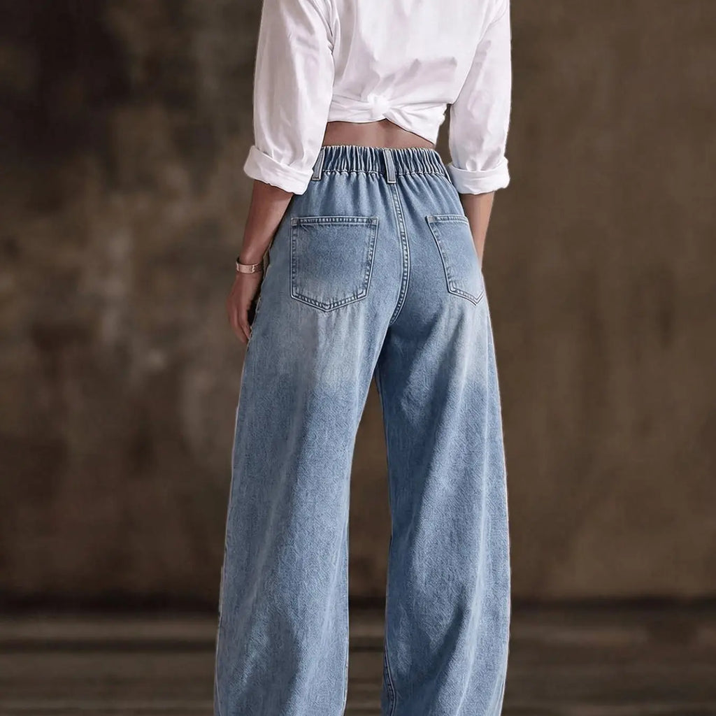 💚Women High Waisted Wide Leg Jeans - Streetwear Denim Trousers for Ladies