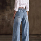 💚Women High Waisted Wide Leg Jeans - Streetwear Denim Trousers for Ladies