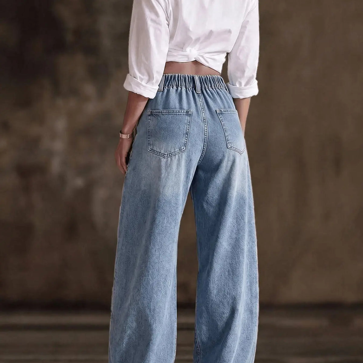 💚Women High Waisted Wide Leg Jeans - Streetwear Denim Trousers for Ladies