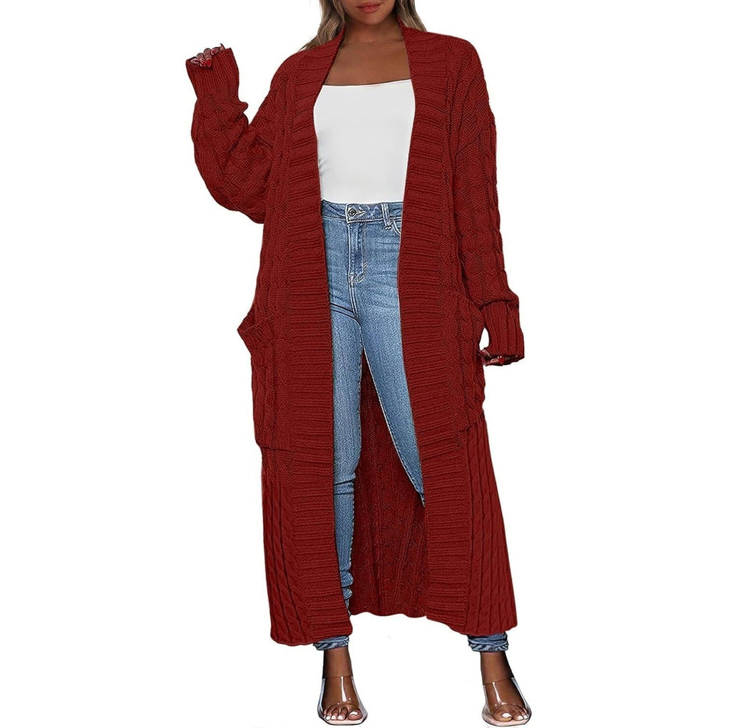 💝💝Women's Long Cardigan 2026 Oversized Coat Long Sleeve Open Cardigan Knitted Extra