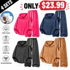 Unisex 100% Cotton 2-Piece All-Over Leopard Print Streetwear Set - Loose-Fit Hoodie & Wide-Leg Pants