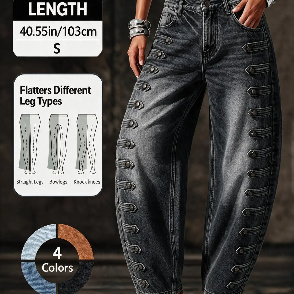 💚Women High Waisted Wide Leg Jeans - Streetwear Denim Trousers for Ladies