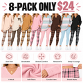 💝💝Women's 2-Piece Lounge Set – Long Sleeve Top & Plaid Leggings