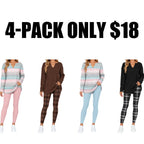 💝💝Women's 2-Piece Lounge Set – Long Sleeve Top & Plaid Leggings