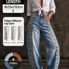 💚Women High Waisted Wide Leg Jeans - Streetwear Denim Trousers for Ladies