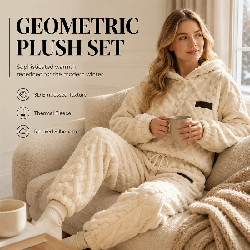 Textured Fleece-Look Hoodie And Pants Set – ChicAura