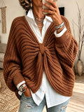 Relaxed Oversized Batwing Sleeves Cardigan Knit Top