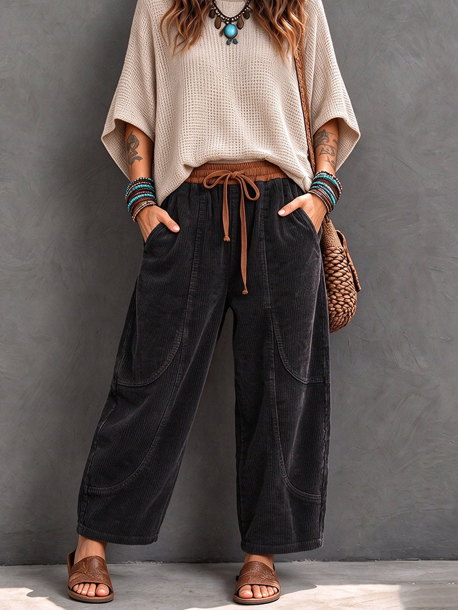 💝💝Casual Corduroy Harem Pants With Elastic Waist
