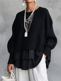 💝💝Chic Layered-Look Ribbed Knit Pullover