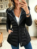 🌿🌿49% OFF🍁HOT SALE🍁Women's Faux Fur Hooded Slim Quilted Puffer Jacket
