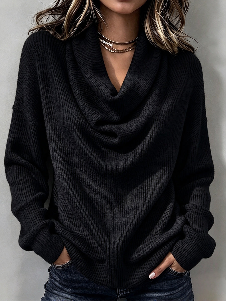 💝💝Cozy Ribbed Knit Top with Layered Collar