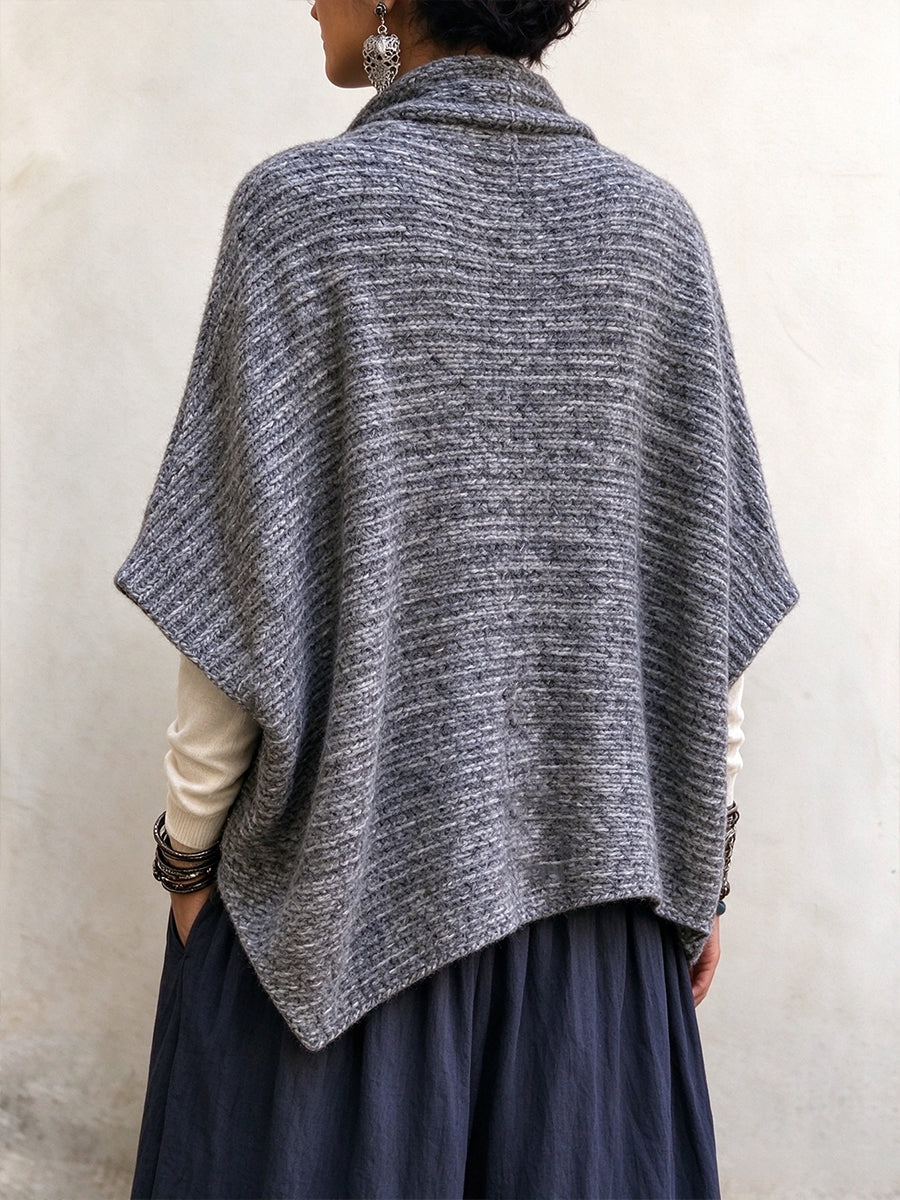 💝💝Chic Oversized Button-Front Knit Cape