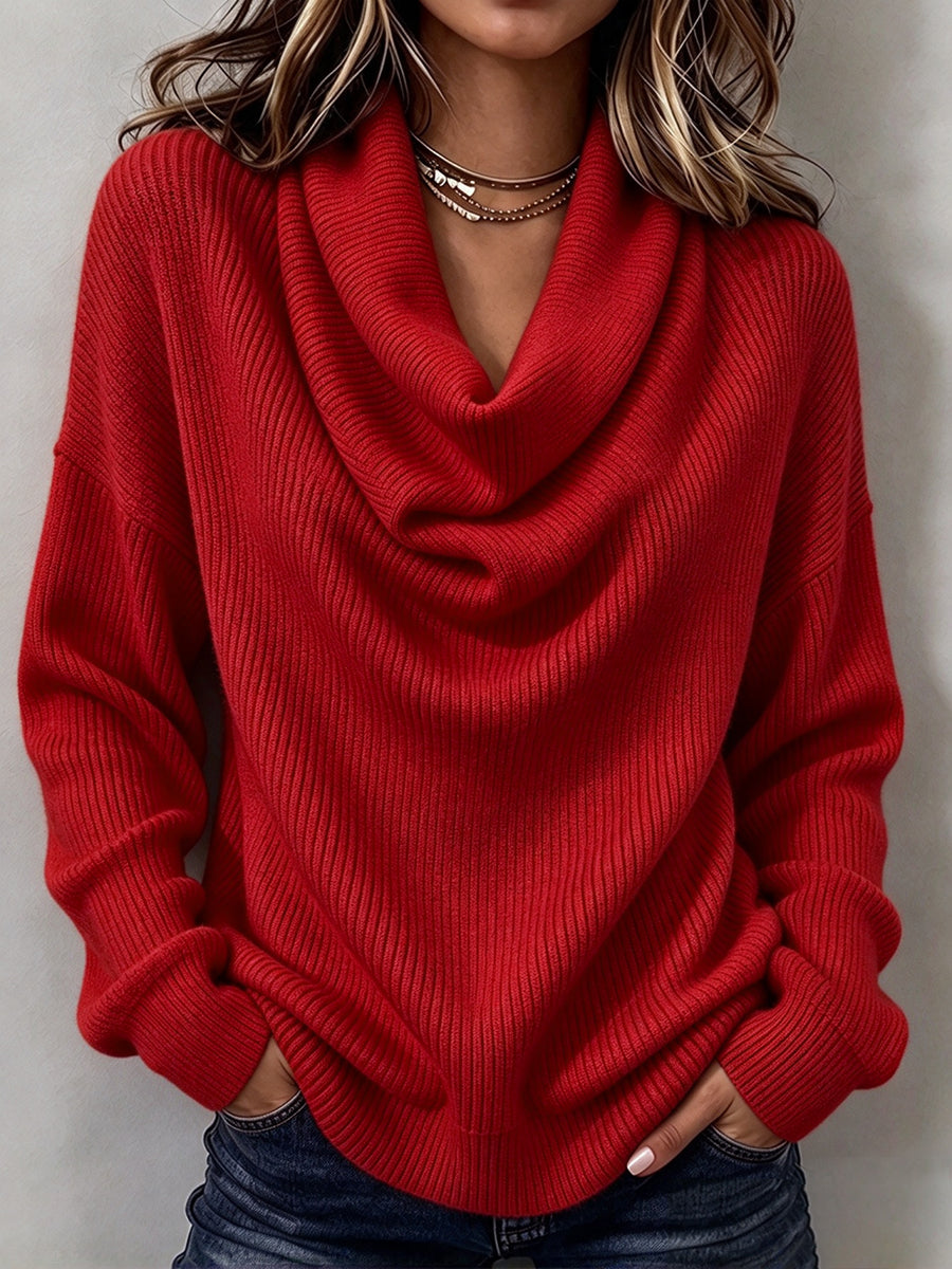 💝💝Cozy Ribbed Knit Top with Layered Collar