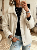 💝💝Casual Warm Faux Suede And Sherpa Jacket