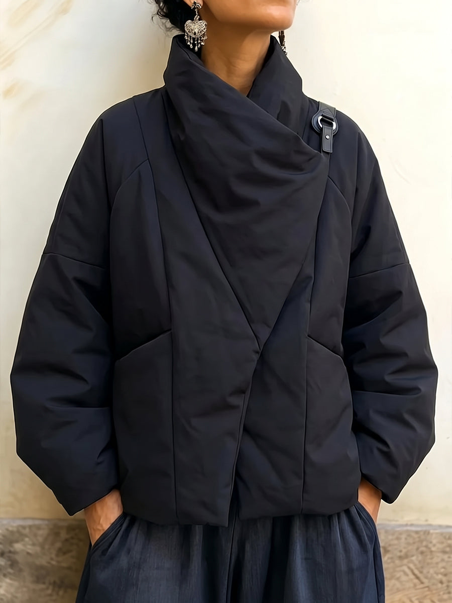 💝💝Contemporary Draped Asymmetric Puffer Jacket