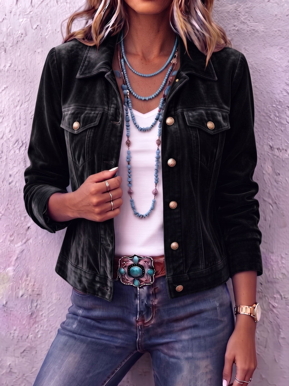 💝💝Boho Vintage-inspired Velvet Jacket