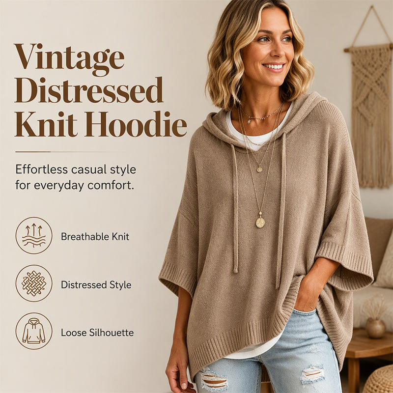 💝💝Women's Vintage Distressed Knit Hoodie ✨