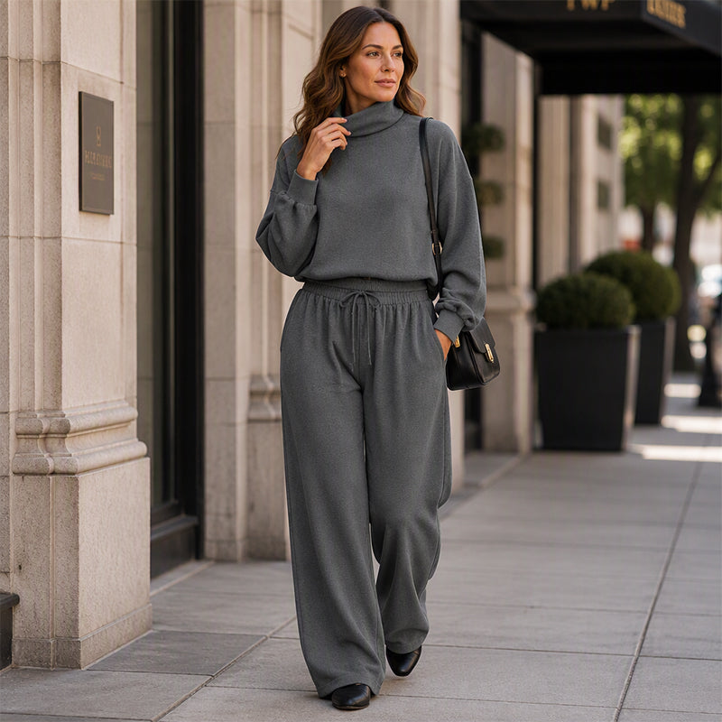 🌿🌿LAST DAY SAVE 49%🔥Women Casual Two-Piece Pants Set – Chic Wide-Leg Two-Piece Outfit For Cosy Everyday Style🤍