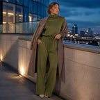 🌿🌿LAST DAY SAVE 49%🔥Women Casual Two-Piece Pants Set – Chic Wide-Leg Two-Piece Outfit For Cosy Everyday Style🤍