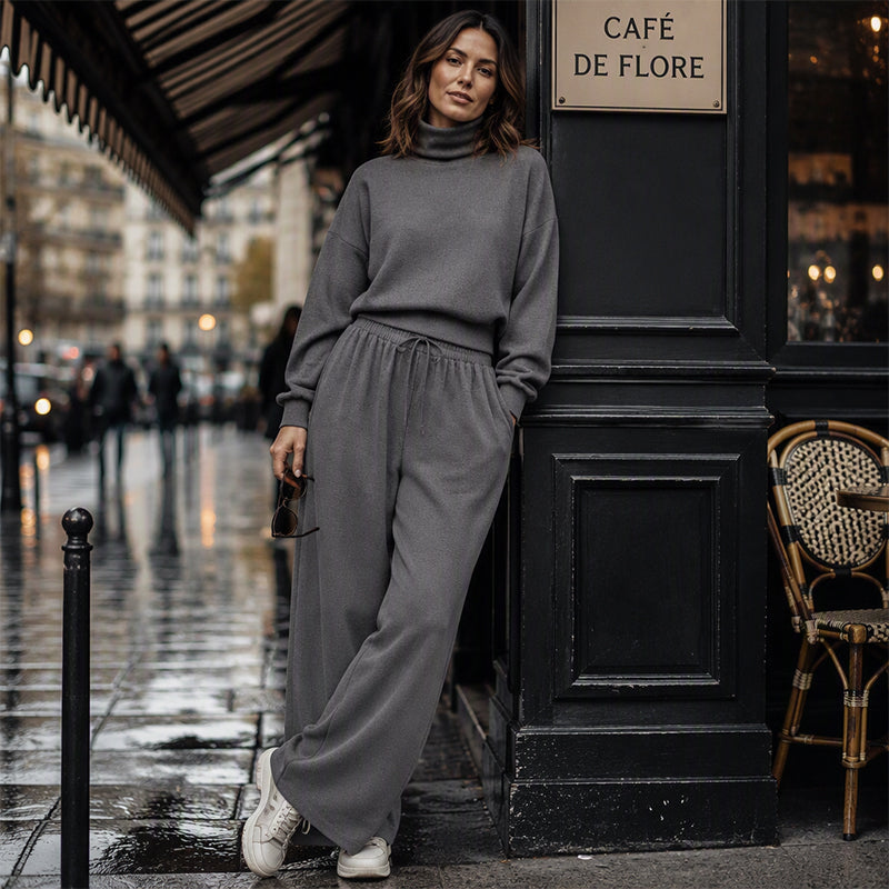 🌿🌿LAST DAY SAVE 49%🔥Women Casual Two-Piece Pants Set – Chic Wide-Leg Two-Piece Outfit For Cosy Everyday Style🤍
