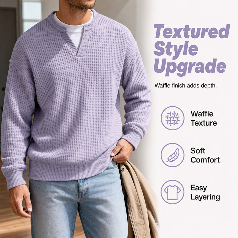 🌿🌿Limited-Time Offer-Layered Comfort Waffle Tee