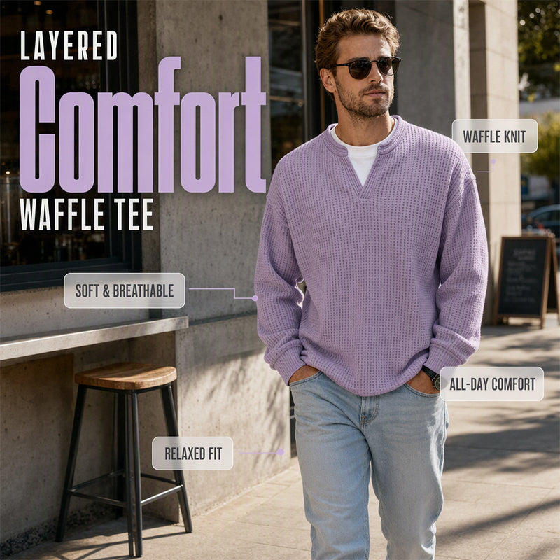 🌿🌿Limited-Time Offer-Layered Comfort Waffle Tee