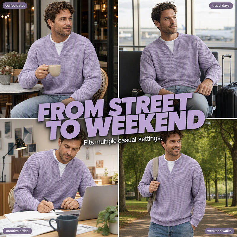 🌿🌿Limited-Time Offer-Layered Comfort Waffle Tee