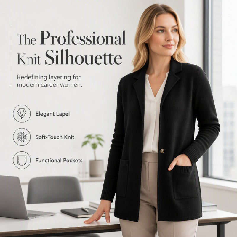 💚Women's Lapel Collar Knit Cardigan