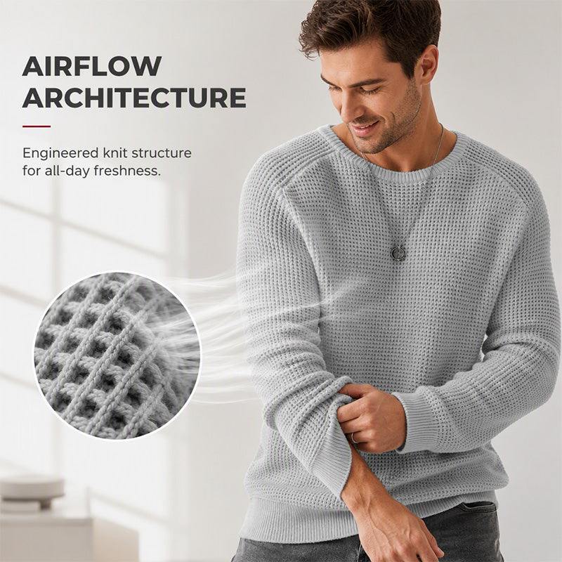 🌿🌿Limited-Time Offer🎁Men's Crewneck Sweater Soft Casual Sweaters Classic Long Sleeve Pullover Sweaters with Ribbing Edge
